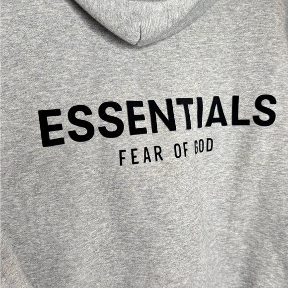 Fear of God ESSENTIALS Grey Hoodie Medium Unisex Streetwear Pullover - Picture 4 of 8